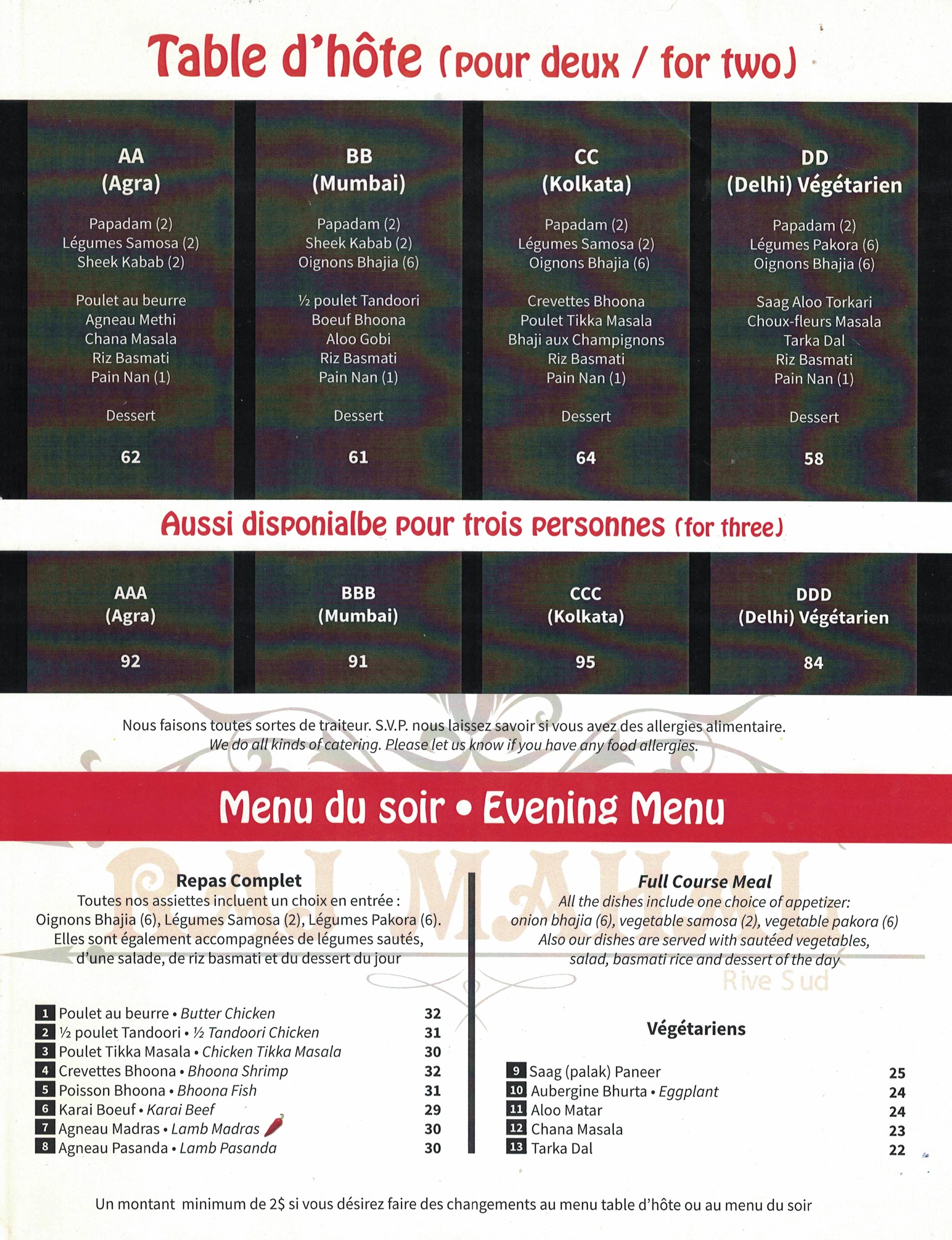 Menu page 6
